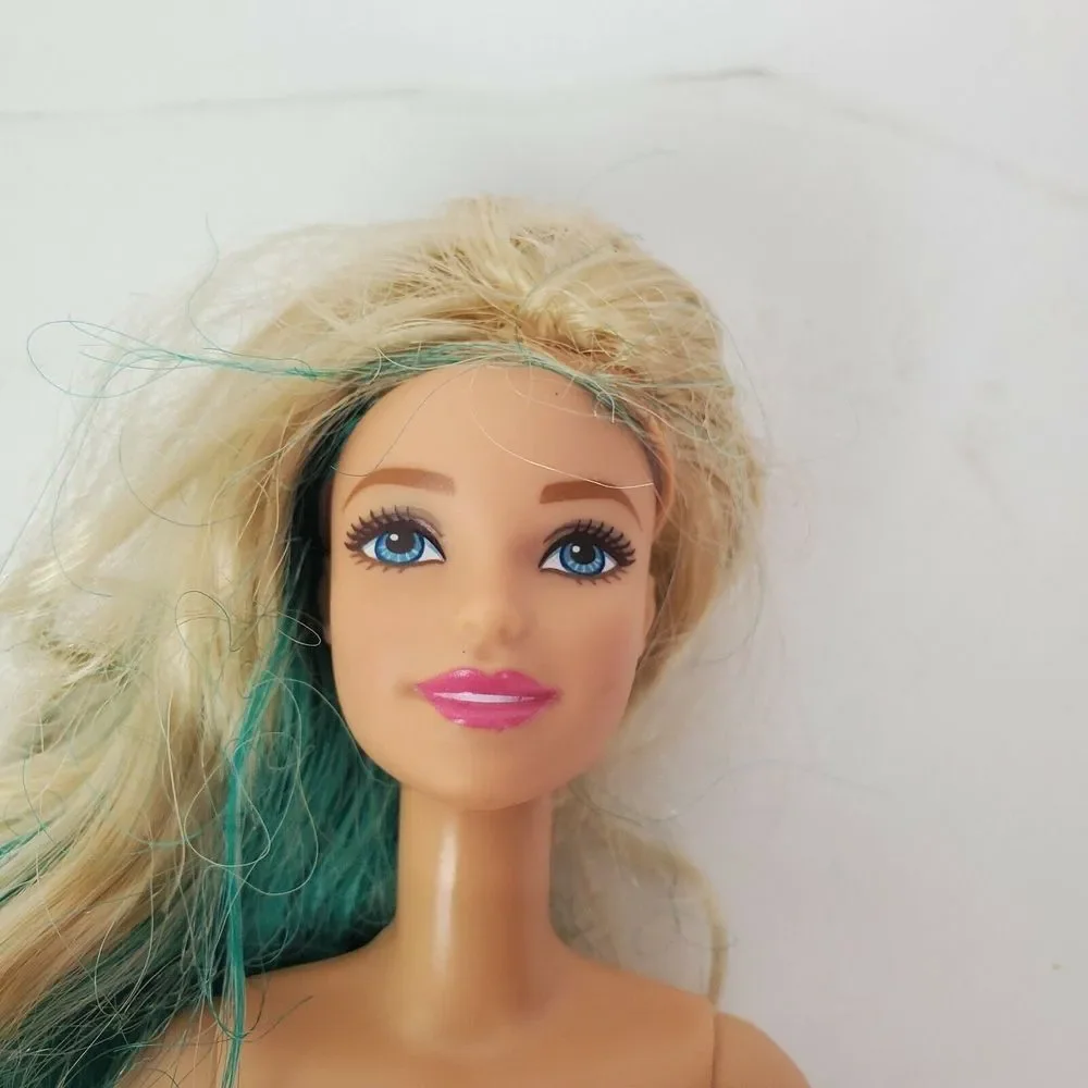 2016 Barbie Nude Blonde Blue Hair Caucasian‎ Doll GUC